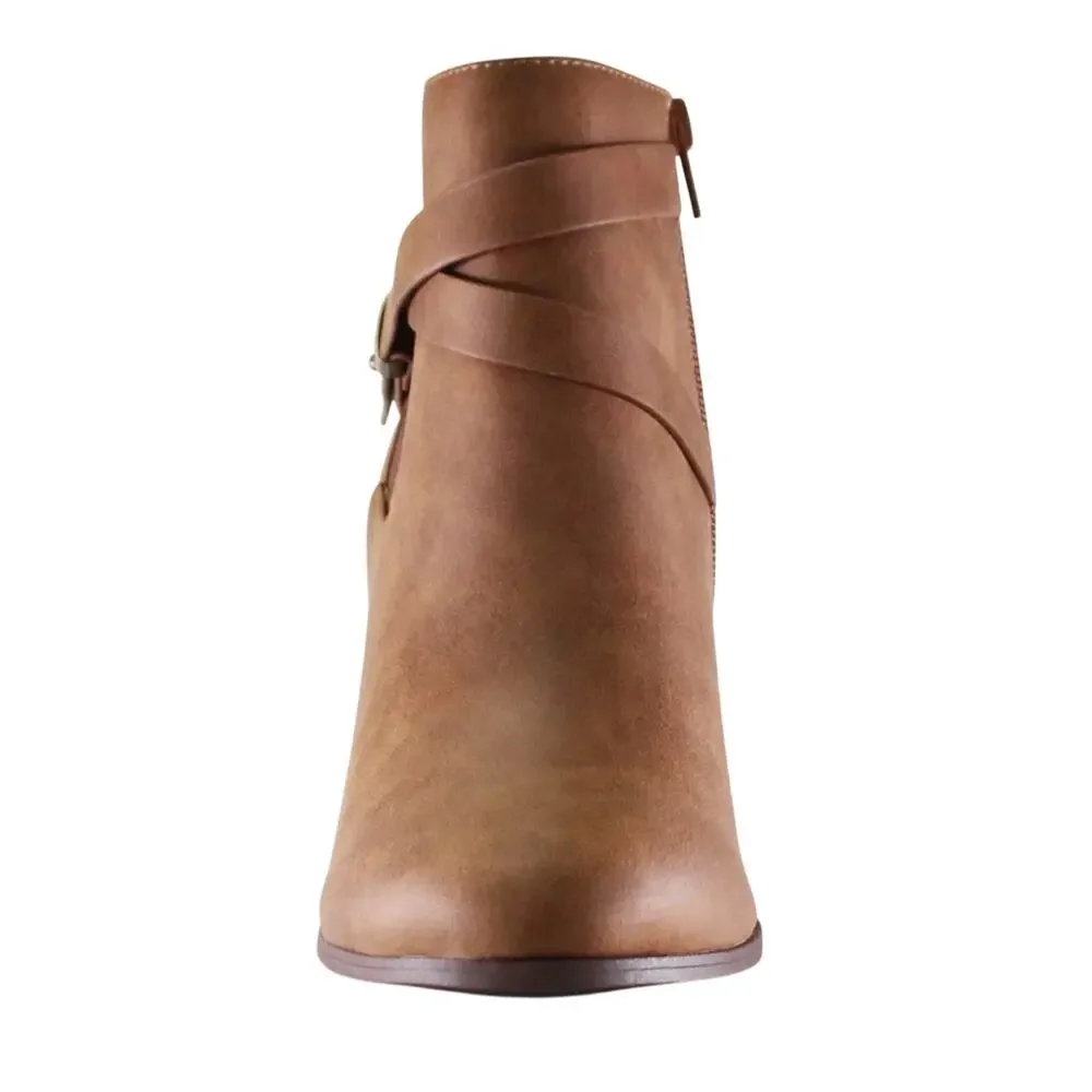 NEW Marco Women's Chic Tan Ankle Booties Faux Leather Size 5 - Picture 4 of 6